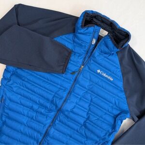 Columbia  Flash Forward Hybrid Blue Zip 650 Down Quilted Puffer Jacket - Mens L